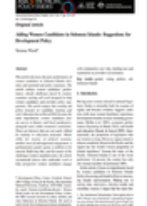 Research: Aiding Women Candidates in Solomon Islands: Suggestions for Development Policy