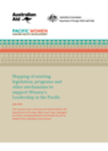 Mapping of existing legislation, programs and other mechanisms to support Women’s Leadership in the Pacific