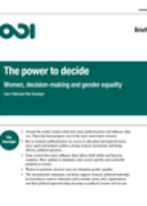 ODI report (2015): The Power to Decide: Women, decision-making and gender equality