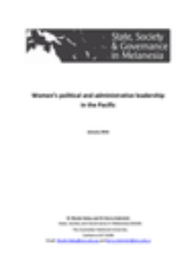 Women’s political and administrative leadership in the Pacific