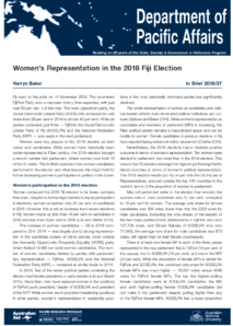 Women’s Representation in the 2018 Fiji Election