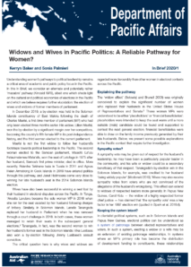 Widows and Wives in Pacific Politics: A Reliable Pathway for Women?