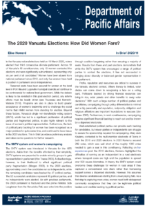 The 2020 Vanuatu Elections: How Did Women Fare?